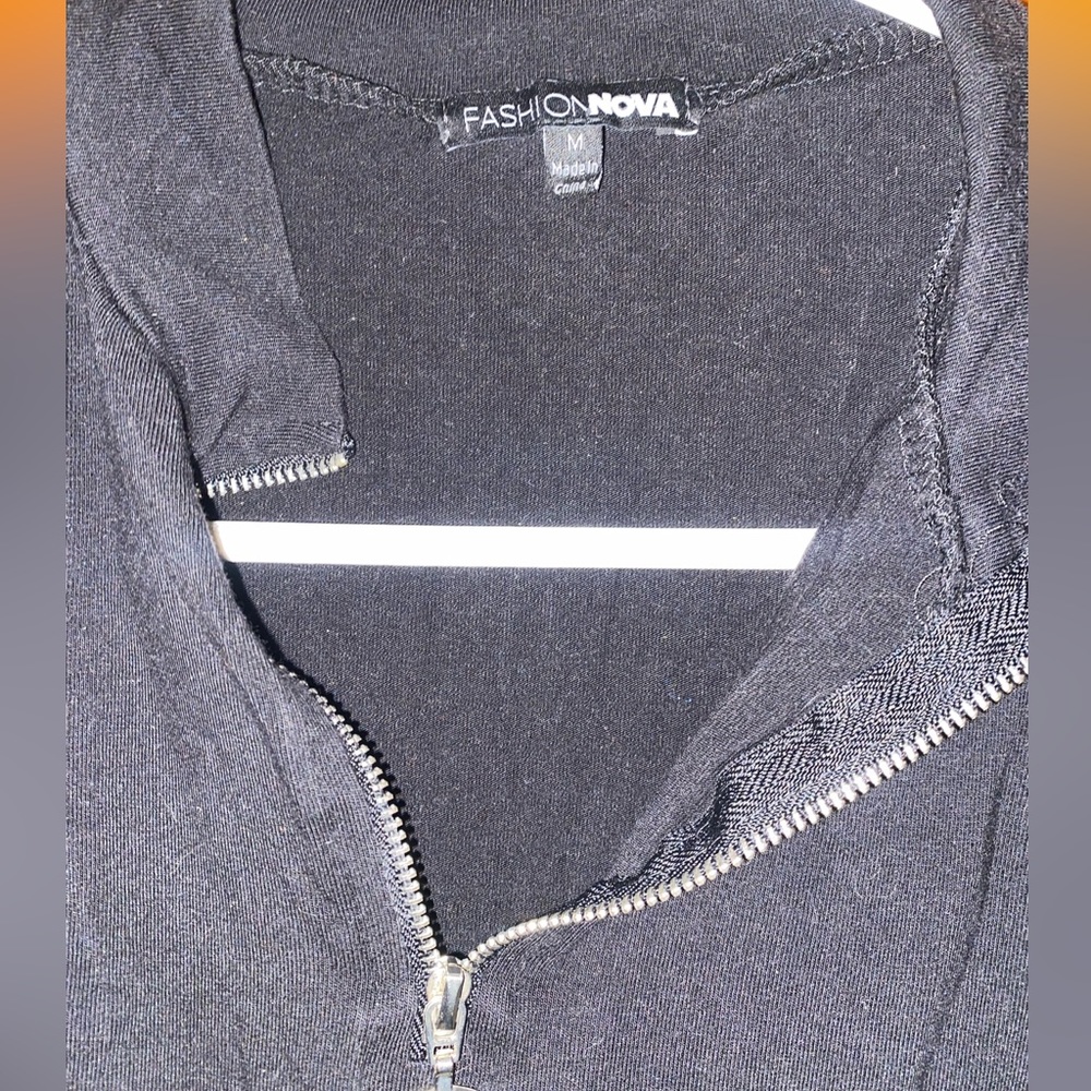 fashion nova crop top with half zipper